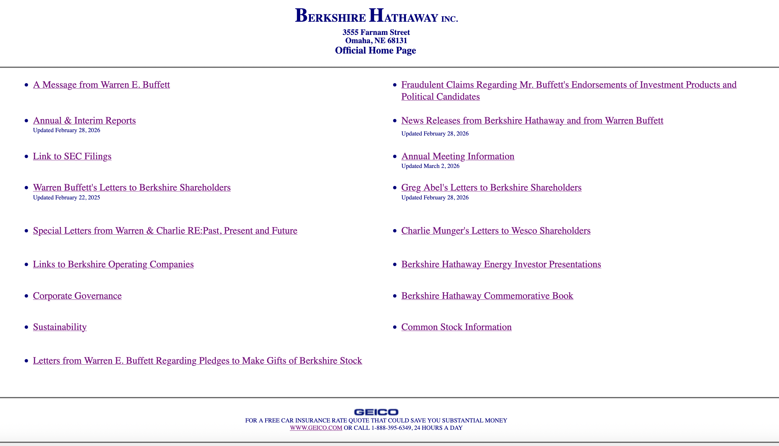 Early web design example from the webmaster era