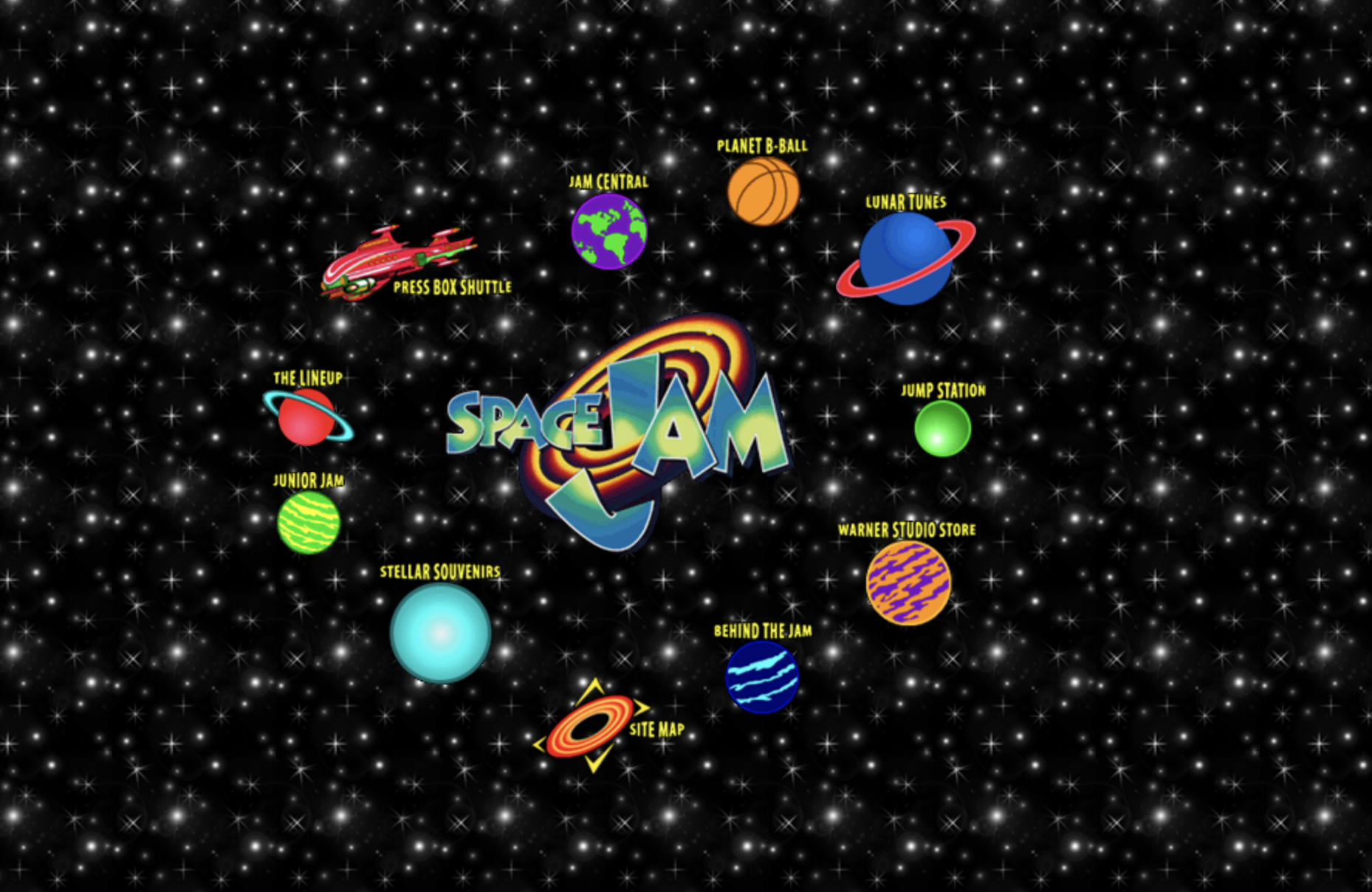 Geocities-style website from the 1990s
